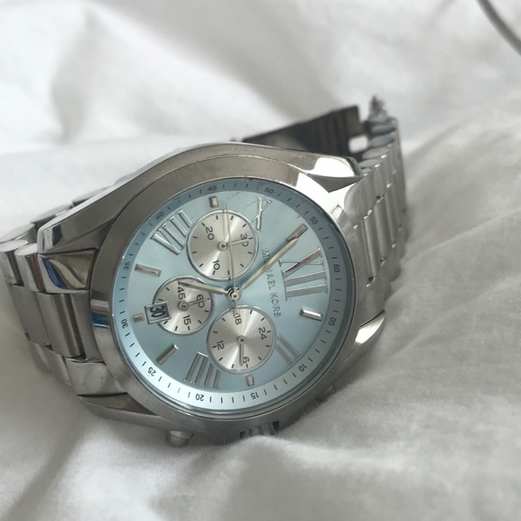 Michael Kors Silver watch w/ light blue face